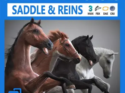 Animated Horses 3DS Max 3D model