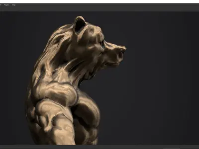 bear man low poly PBR Low-poly 3D model