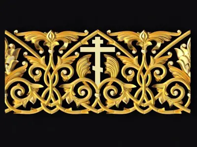 Central decor ornament for furniture 3D model 701