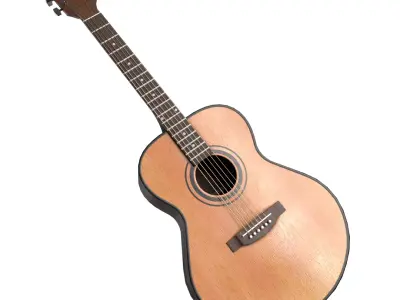 Acoustic guitar Low-poly 3D model