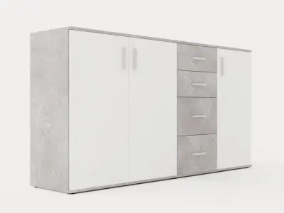 Albi Done 160 Cm Gray White Low-poly 3D model