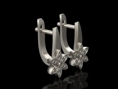 flower earring model 287 3D print model