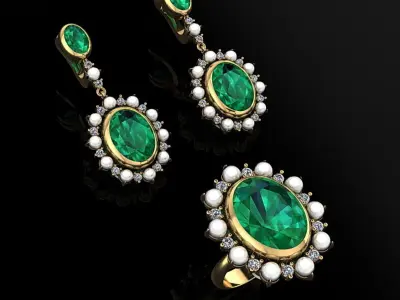 Ring and Earrings 125 3D print model