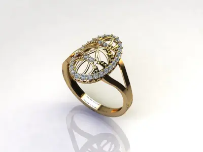 STL 3DM Women Ring Womens Ring Diamonds With Stone Model 3D print model