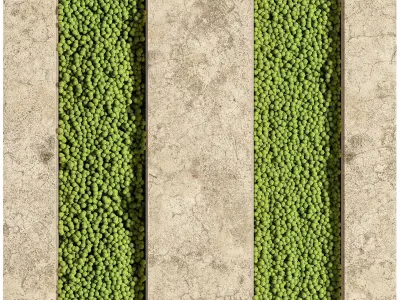Concrete and vertical garden 05 3D model