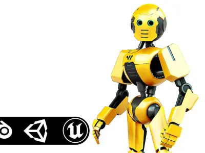 ANDROID V-2 Rigged for Unreal Engine - Unity - MIXAMO  3D model