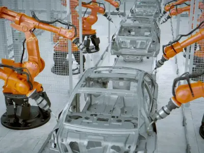 Car Manufacture Rigged Low-poly 3D model