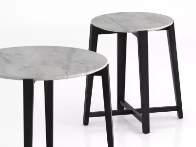 Tris round table with metal legs 3D model