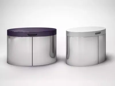 Raymond two silver and side tables 3D model