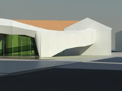 CasaCultura building with curvy shape 3D model