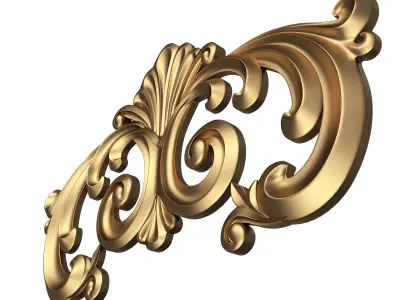 Carved Plaster Molding Decoration 021 Low-poly 3D model