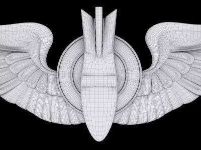 USAAF Bombardier Wings Badge 3D model