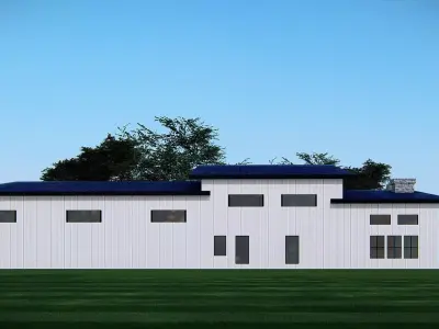 Modern American Barndominium Farmhouse 3D  Home with  Garage 3D model