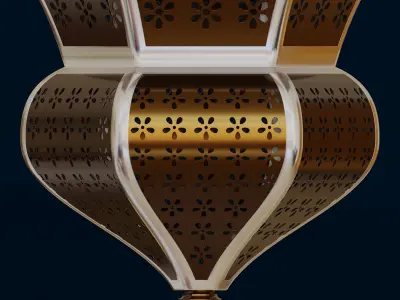 Classic Floral Pierced Moroccan Lamp 3D model