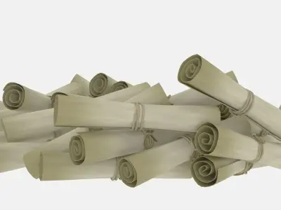 Paper Scrolls Pile 3D model