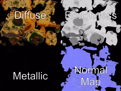 Fantasy Terrain Map model pack Low-poly 3D model