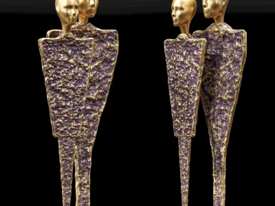 Couples Figure Sculpture 2 3D model