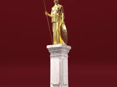 Athena Statue 4K 3D model