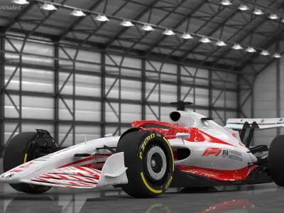 Formula 1 2022 White Livery Rigged 3D model