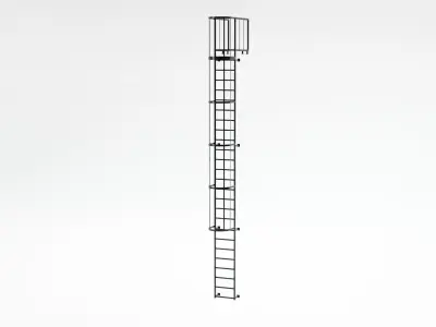 Fire Escape Stairs 3D model