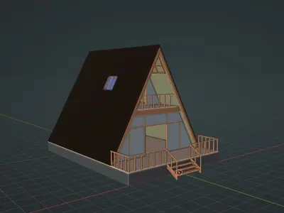 wooden cabin in forest Free low-poly 3D model