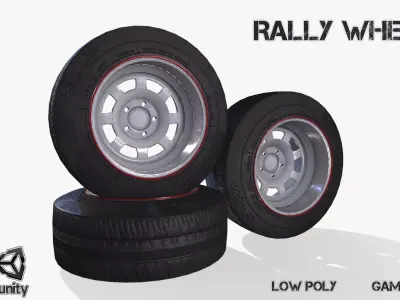 Rally wheel FS - 228 Low-poly 3D model