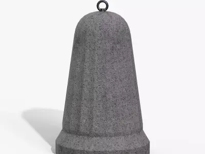 Concrete Bollard Low-poly 3D model