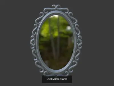 Oval Mirror Frames 3D Model Collection