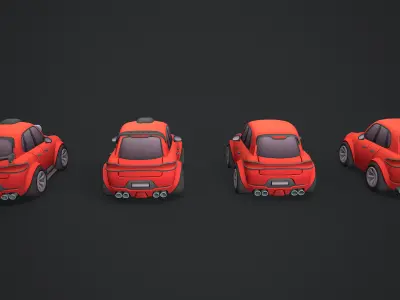 Stylized car Low-poly 3D model