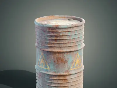 Old oil barrels Free low-poly 3D model