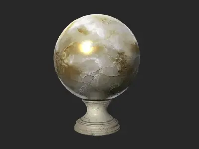 Fortune Teller White Pearl Crystal Ball Low-poly 3D model
