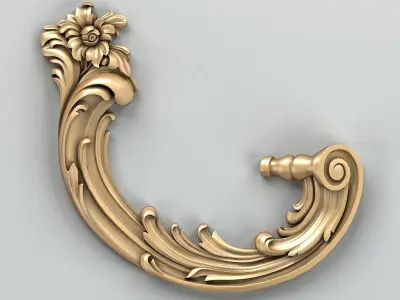 Carved decor corner 009 3D model