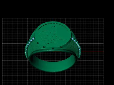 Print Ready STL 3DM  Gents Rings Diamond Men Ring  3D print model 44