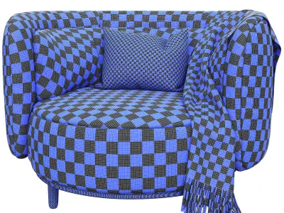 Armchair Natuzzi Wave 3d model Low-poly 3D model