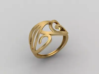 Women Ring Plain Ring Ready STL 3DM Models Womens Rings 3D print model 66