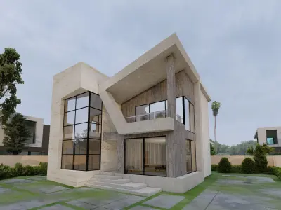 Modern Duplex Villa - 370 SQM- Full Package 3D model