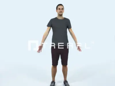 Jest 01L Animated Rigged Summer Casual Man Low-poly 3D model