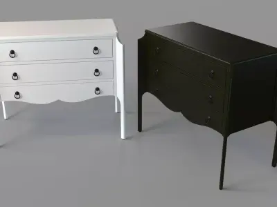 Baylin Wills Chest White and Black 3D model