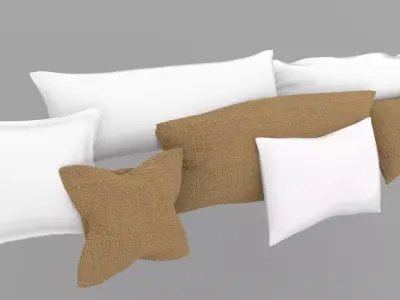Pillows Set of Low-poly 3D model