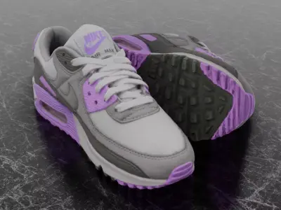 NIKE AIR MAX 3D SHOES - PUPRLE Low-poly 3D model