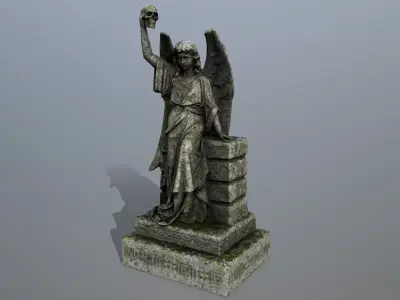 statue 2 of angel Low-poly 3D model