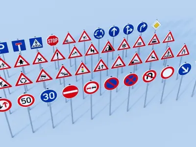 Traffic signs 3D model