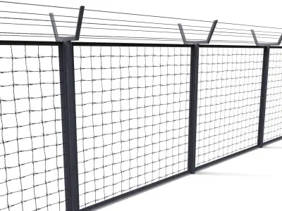 Low Poly Modular Fence 6 Low-poly 3D model