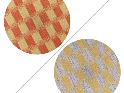 Round Rug Set 223 3D model