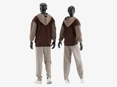 Couple Hoodie Outfit  3D model