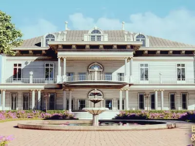 Grand Palace Majestic Mansion and Luxurious Interior Environment Low-poly 3D model