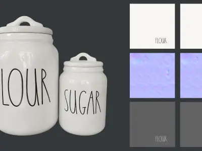 Rae Dunn Canisters Low-poly 3D model