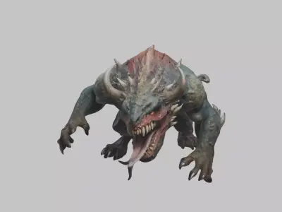 Dark Fantasy Reptile Master Monster Creature Low-poly 3D model