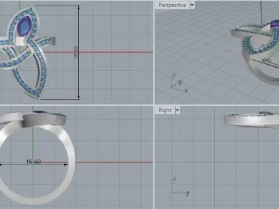 female ring 3D print model