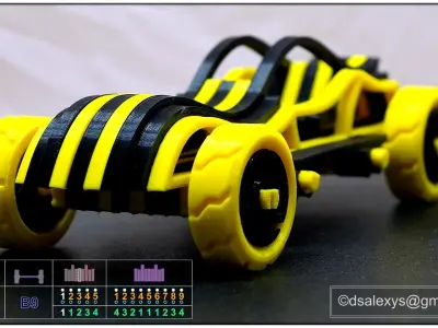 Toy cars kit for 3D printing TC04B9 3D model